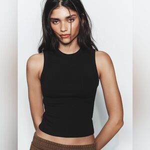 Zara crop knitted tank top size s
